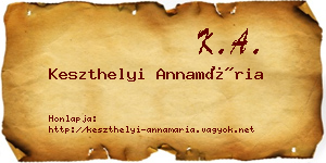 Keszthelyi Annamária névjegykártya